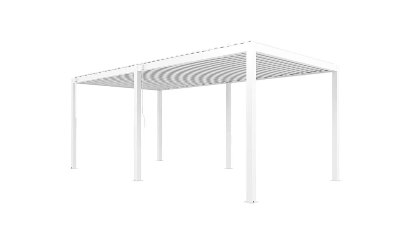 Manuelle bioklimatische Alu-Pergola Gaillard 6x4m 46B weiß