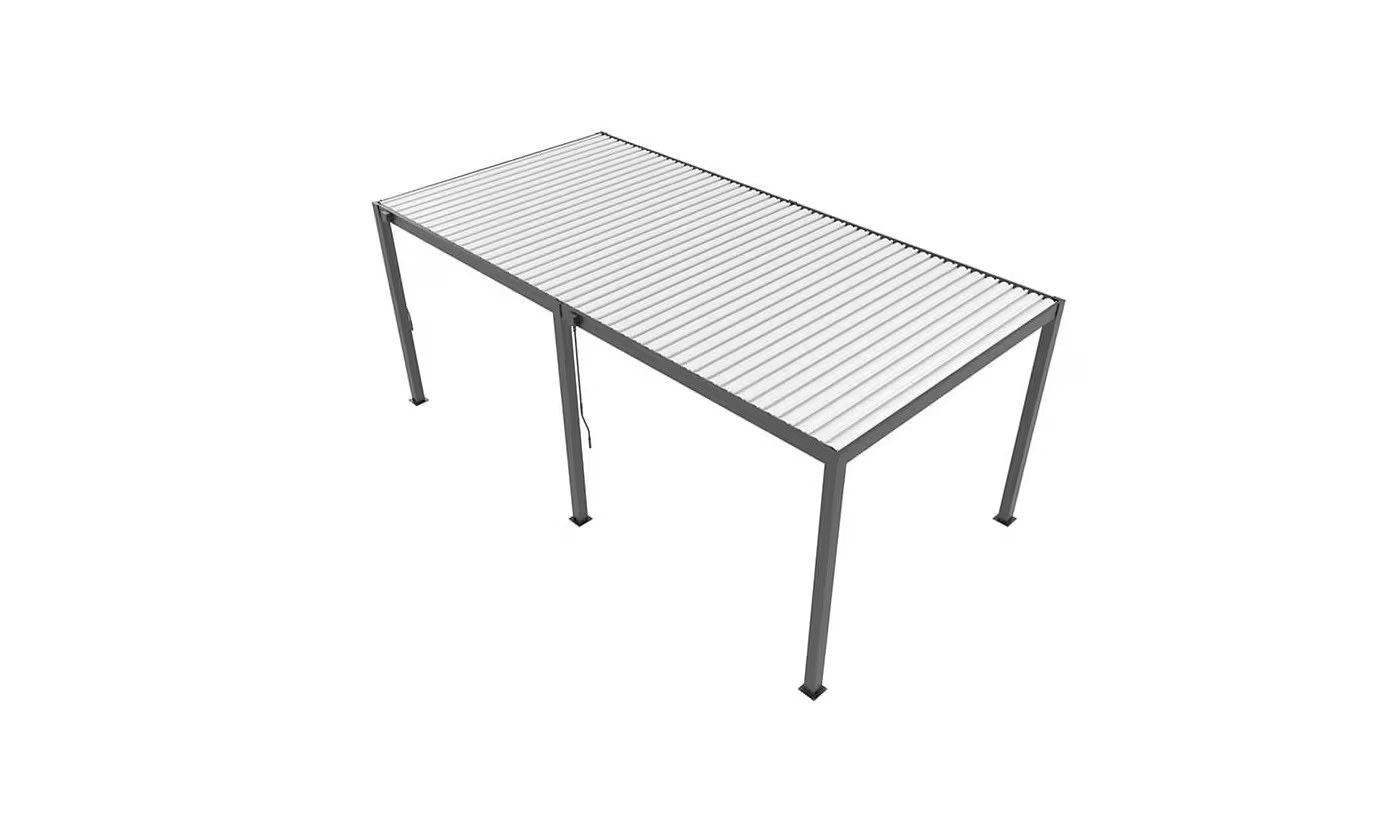 Manuelle bioklimatische Alu-Pergola Gaillard 6x4m 46NB Anthrazit & weiße Lamellen – Bild 11