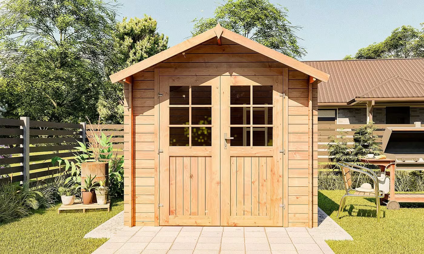 Holzgartenhaus kesseldruckimprägniert Plouha 28 mm – 4.71m² Innenraum, Satteldach – Bild 4