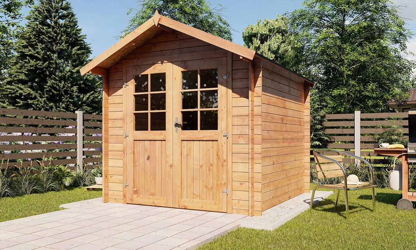 Holzgartenhaus kesseldruckimprägniert Plouha 28 mm – 4.71m² Innenraum, Satteldach