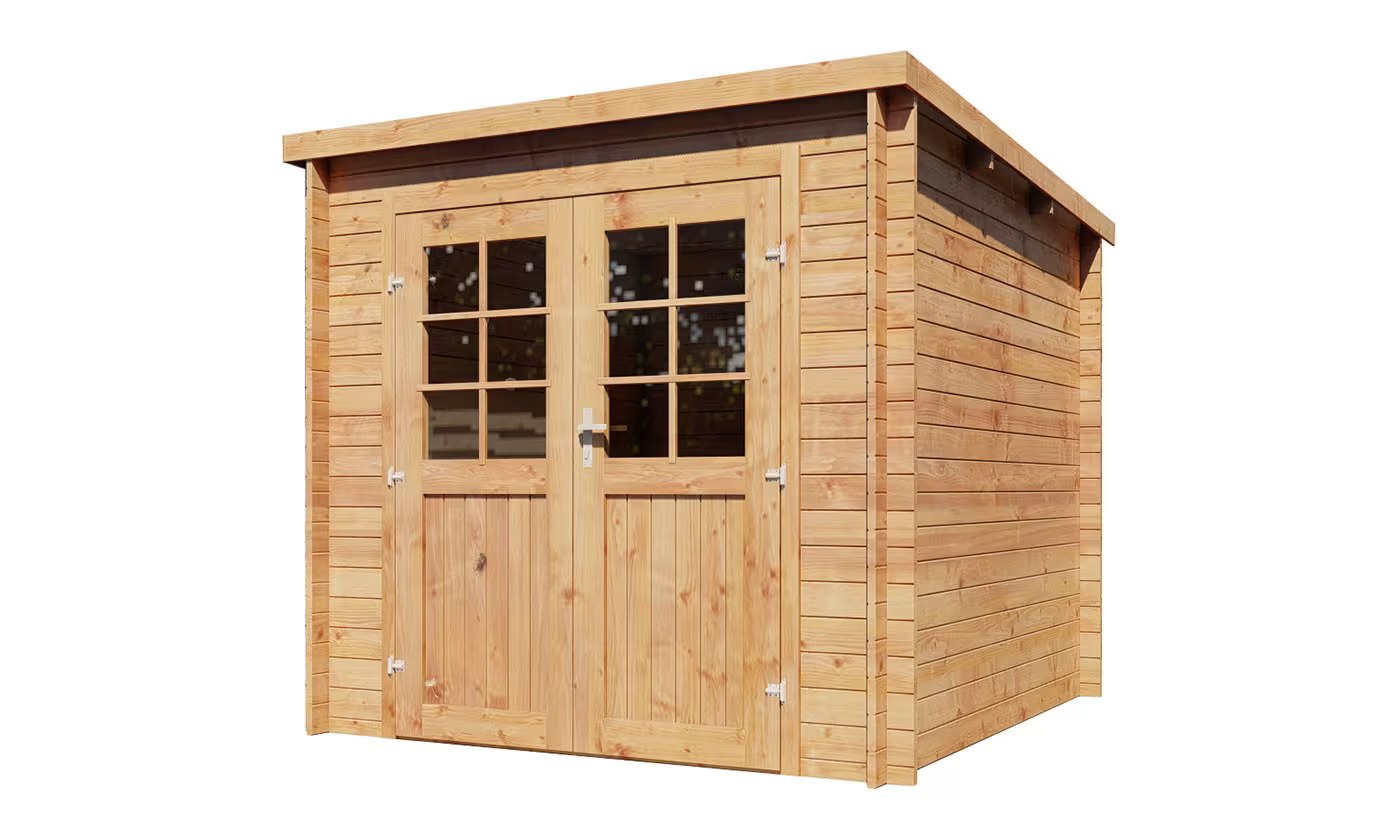 Holzgartenhaus kesseldruckimprägniert Guidel 28 mm – 4.71m² Innenraum, Flachdach – Bild 3