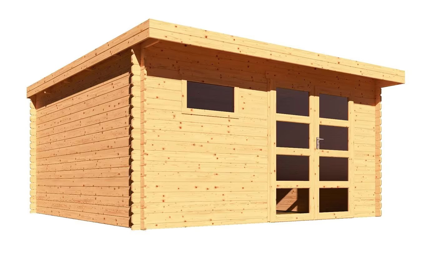 Gartenhaus ROSCOFF 16 Rohbau 28mm 14m² Innenraum – Bild 4