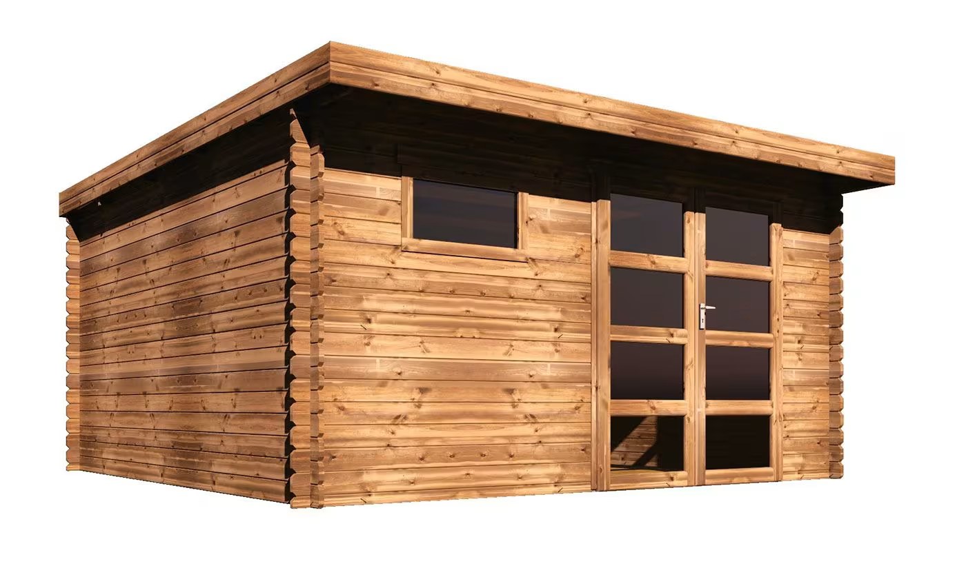 Gartenhaus ROSCOFF 16 kesseldruckimprägniertes Holz 28mm 14m² Innenraum – Bild 4