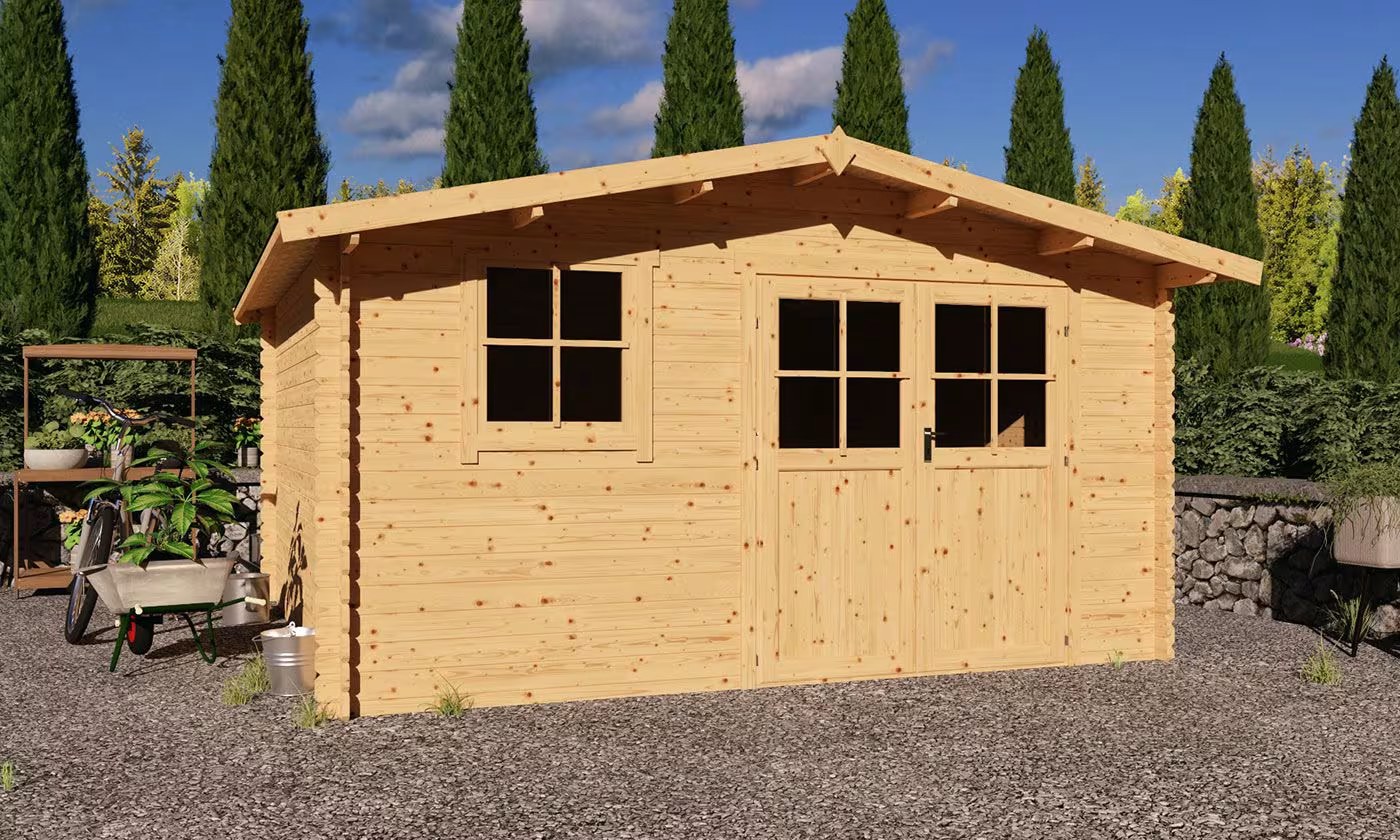 Gartenhaus CARANTEC 16 Rohbau 28mm 14m² Innenraum | Holzgartenhäuser – Bild 2