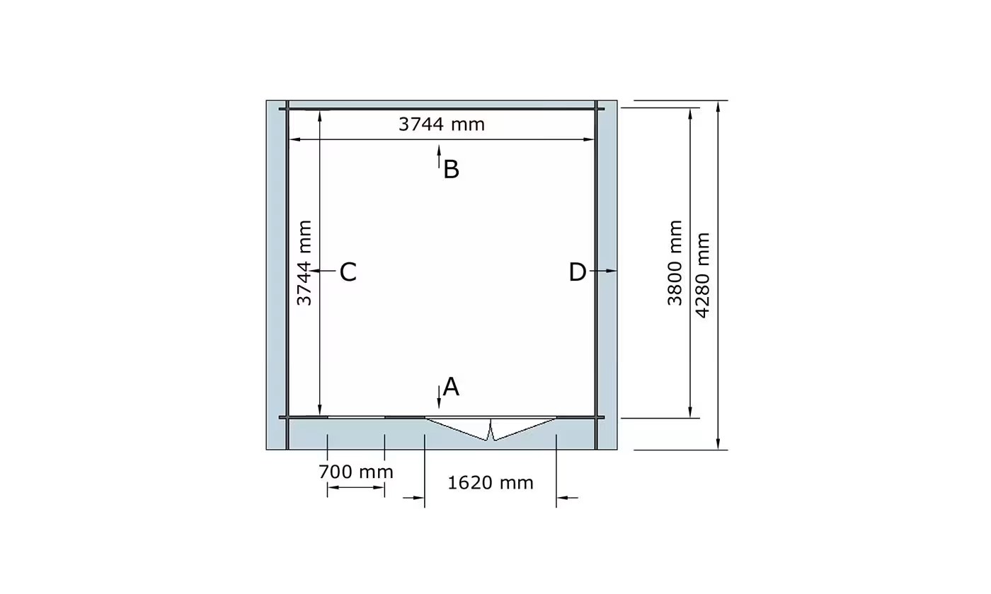 Gartenhaus CARANTEC 16 kesseldruckimprägniert 28mm 14m² Innenraum – Bild 4