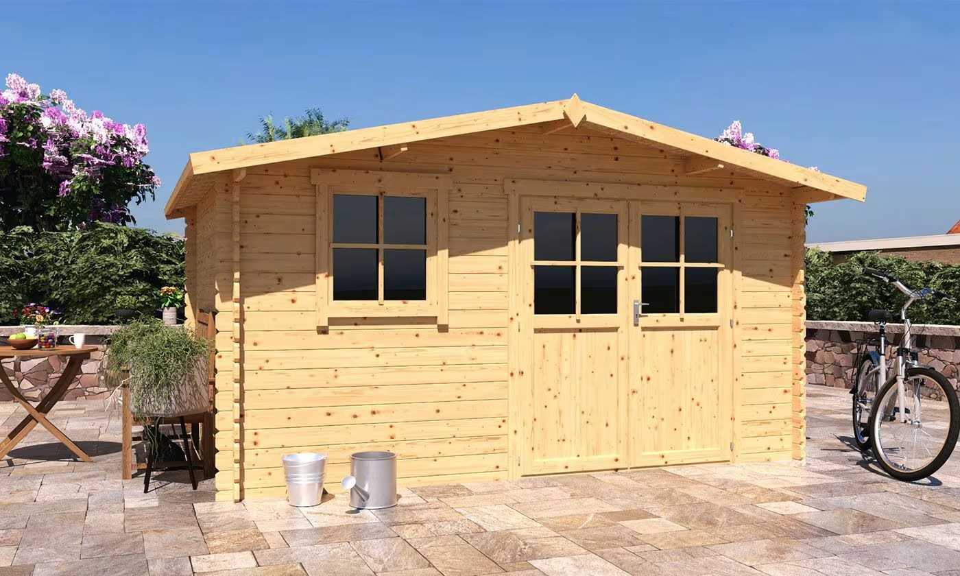 Gartenhaus ARZON 12 Roh 28mm 10,25m² Innenraum – Bild 2