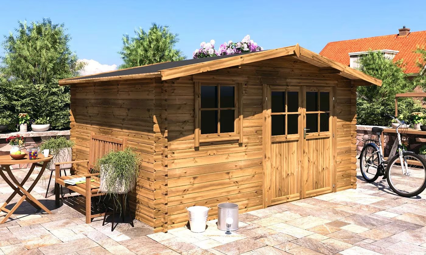 Gartenhaus ARZON 12 kesseldruckimprägniert 28mm 10.25 m² | Holzgartenhaus