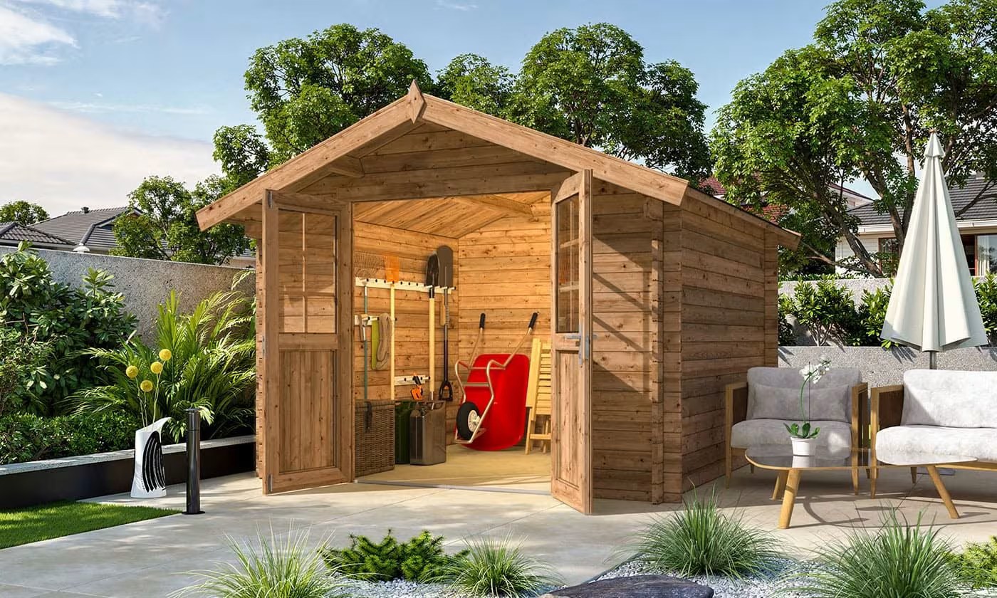 Gartenhaus LEIPZIG C kesseldruckimprägniert 34mm 7.19m² Innenraum