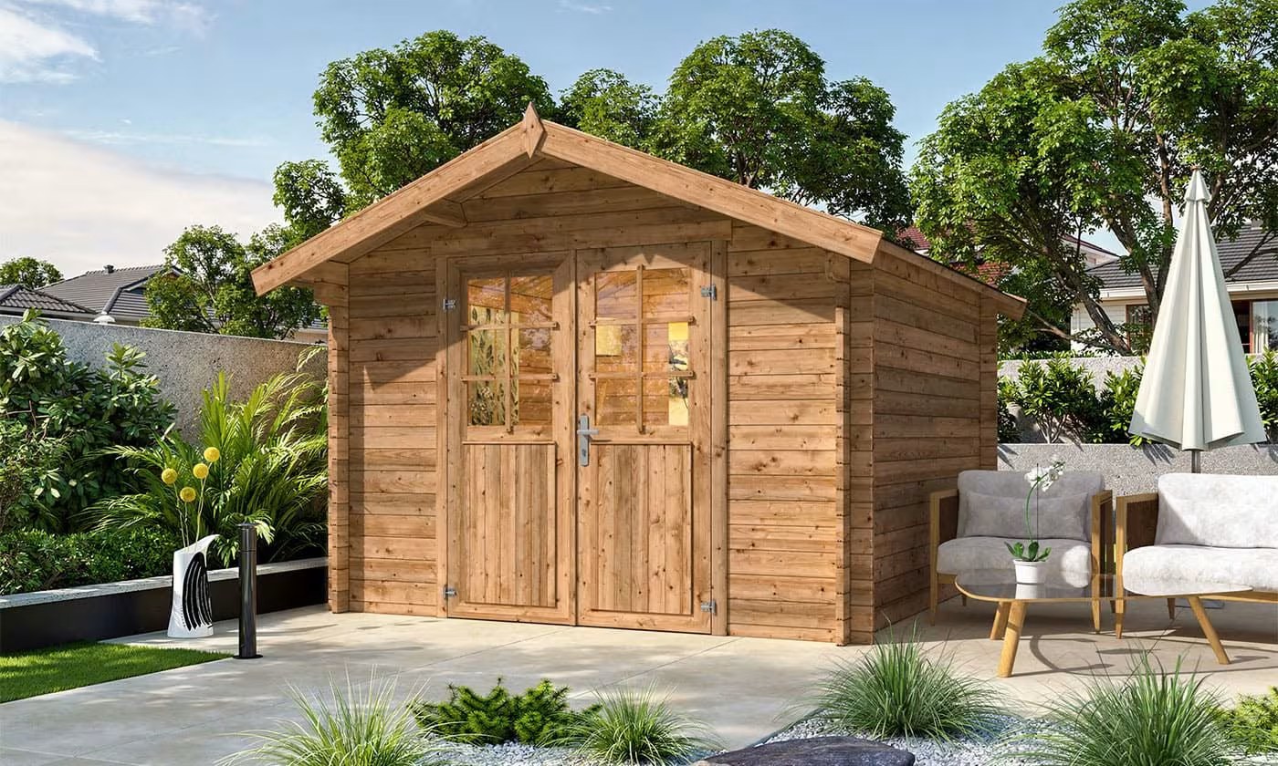 Gartenhaus LEIPZIG C kesseldruckimprägniert 34mm 7.19m² Innenraum – Bild 4