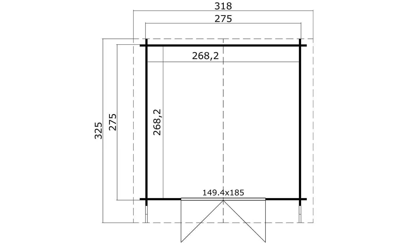 Gartenhaus Leipzig C Naturholz 34mm 7.19m² Innenraum – Bild 4