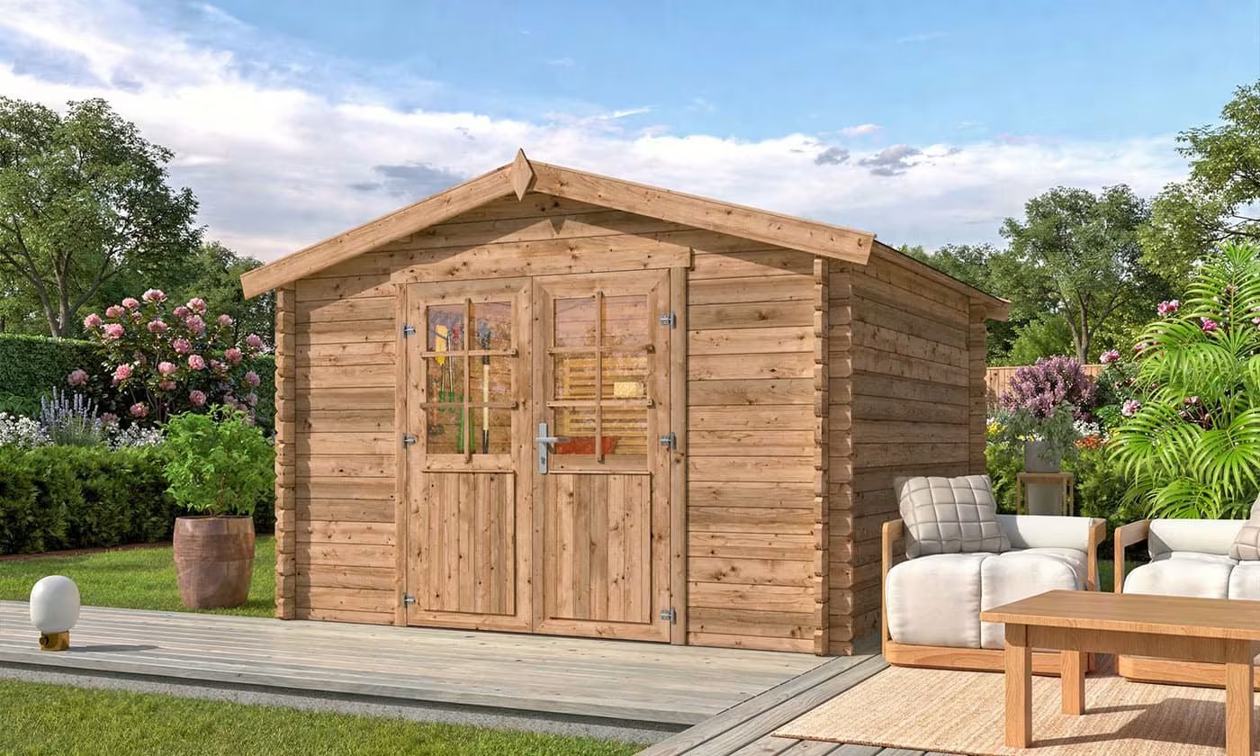 Gartenhaus LUCY 34 mm kesseldruckimprägniert 8.13 m² – Lasita Maja