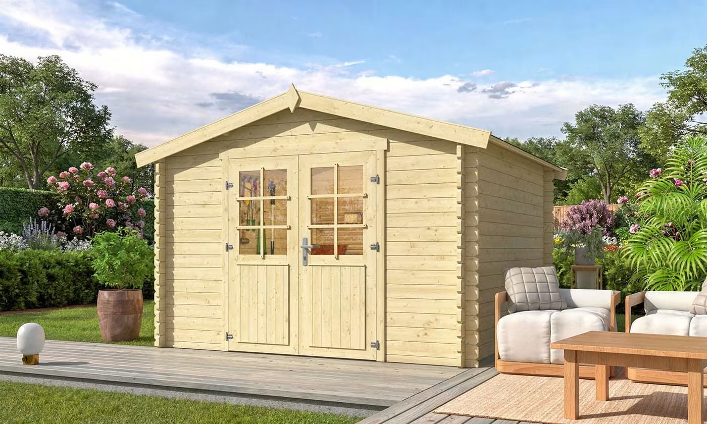 Gartenhaus Lucy Naturholz 34mm 8.13m² Innenraum – Bild 2
