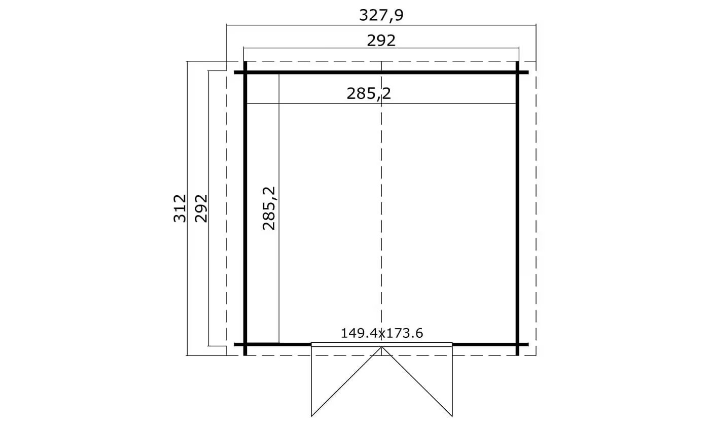 Gartenhaus Lucy Naturholz 34mm 8.13m² Innenraum – Bild 4