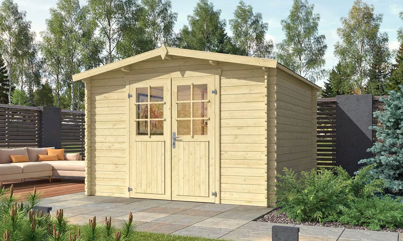 Parisa – Holzgartenhaus 28mm, 8,67m², Satteldach