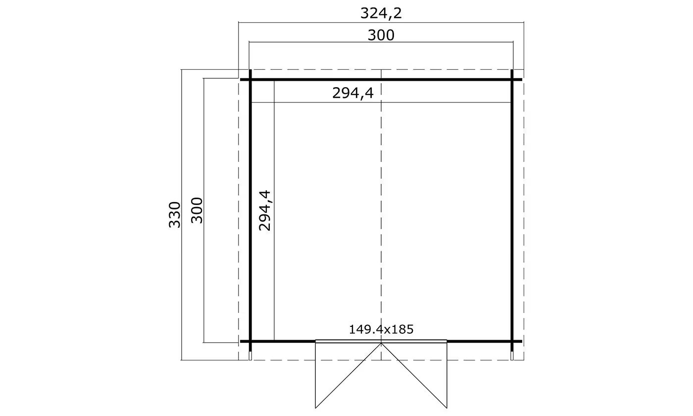 Parisa – Holzgartenhaus 28mm, 8,67m², Satteldach – Bild 4
