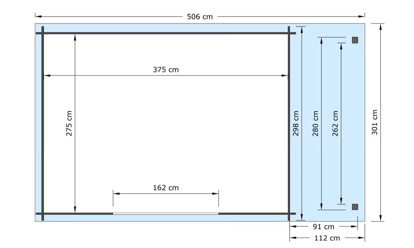 Gartenhaus kesseldruckimprägniert Moselle 12 Stärke 28mm 380×280 cm – Bild 2
