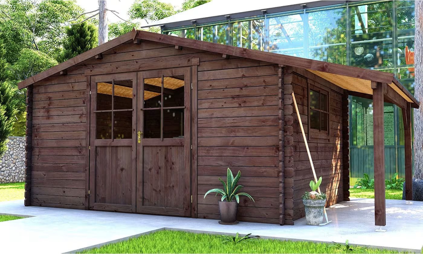 Gartenhaus kesseldruckimprägniert Moselle 12 Stärke 28mm 380×280 cm