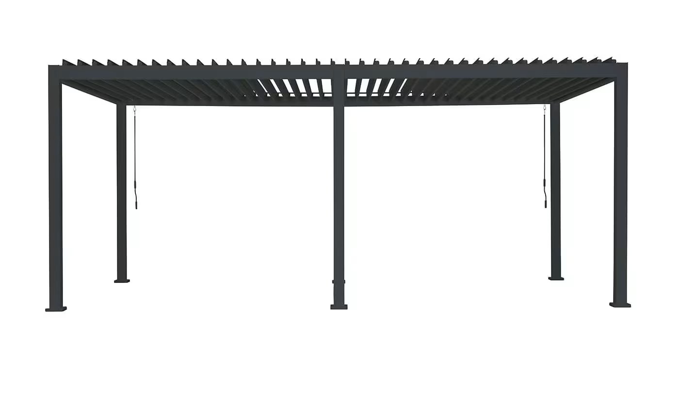 Manuelle bioklimatische Alu-Pergola Soléa 6x3m 36N Anthrazit – Bild 2