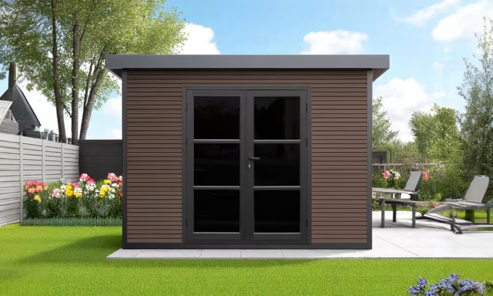 Verbundwerkstoff-Gartenhaus Meaudre, Pultdach, 2.9×2.9m, 8,41m² – Bild 2