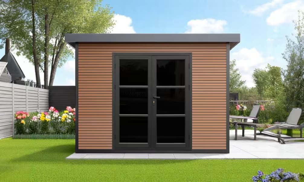 Verbundwerkstoff-Gartenhaus Meaudre, Pultdach, 2.9×2.9m, 8,41m² – Bild 3