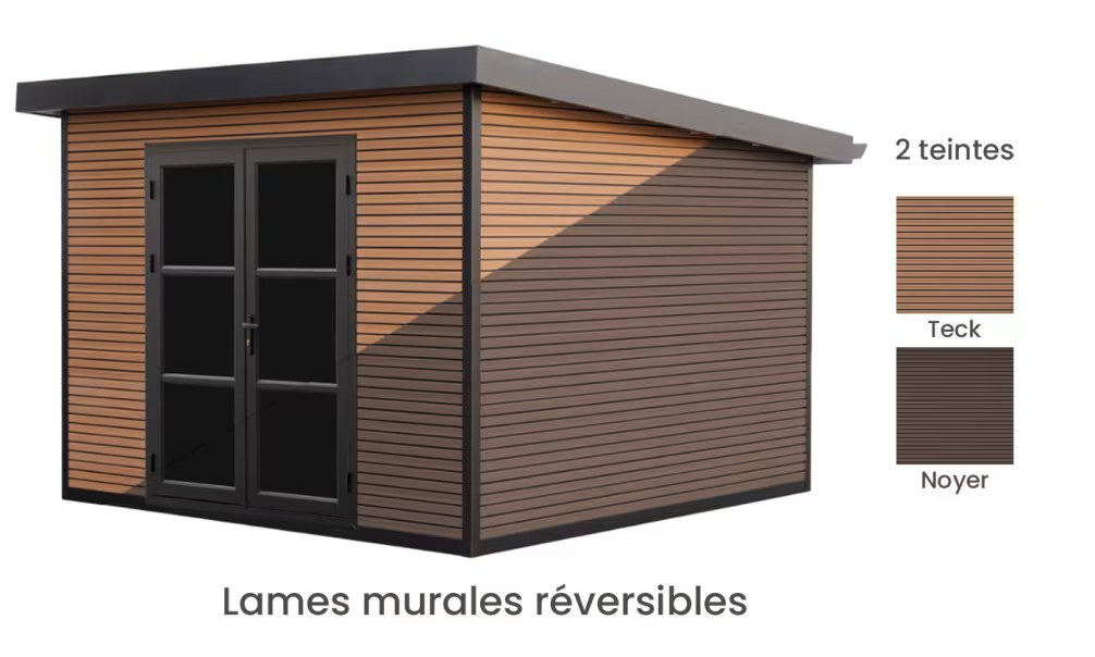 Verbundwerkstoff-Gartenhaus Meaudre, Pultdach, 2.9×2.9m, 8,41m² – Bild 4