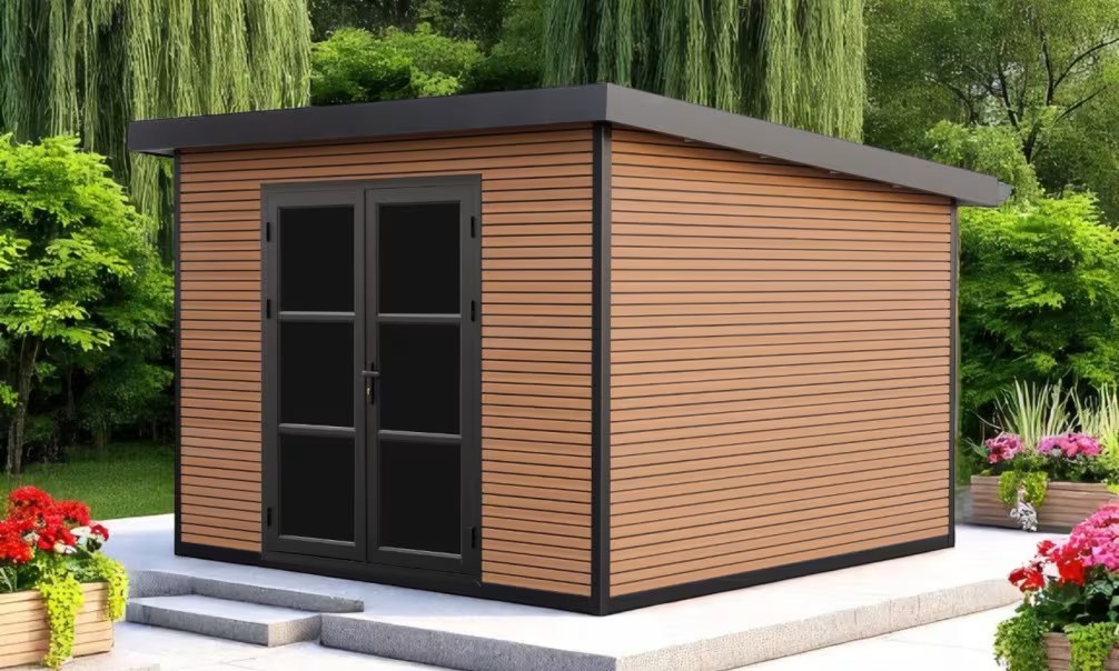 Verbundwerkstoff-Gartenhaus Meaudre, Pultdach, 2.9x2.9m, 8,41m²