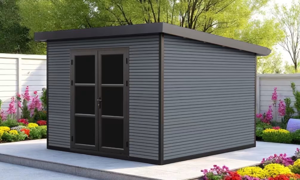 Verbundwerkstoff-Gartenhaus Rencurel, Pultdach, 2.9×2.9m, 8,41m² – Bild 6
