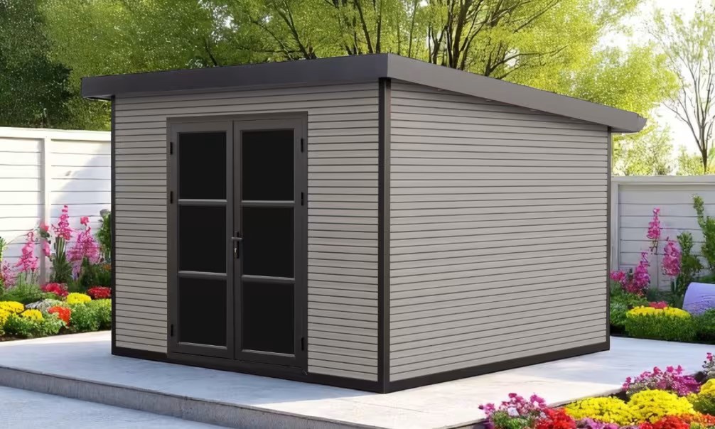 Verbundwerkstoff-Gartenhaus Rencurel, Pultdach, 2.9x2.9m, 8,41m²