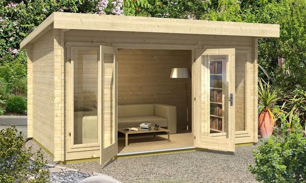 Gartenhaus Pultdach DORSET 34mm – 9,3m² Innenraum