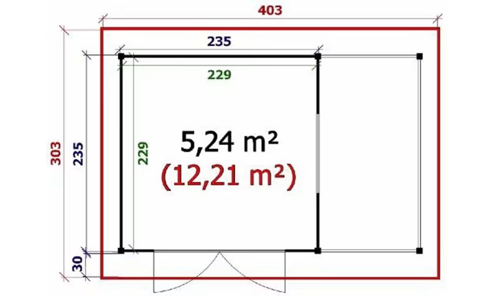 Gartenhaus ANNECY 2 28mm – 5,2m² Innenraum + 2,7m² 360×240 cm – Bild 2