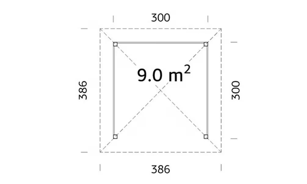 Pavillon – 300 x 300 – 9m² Innenraum – Bild 2