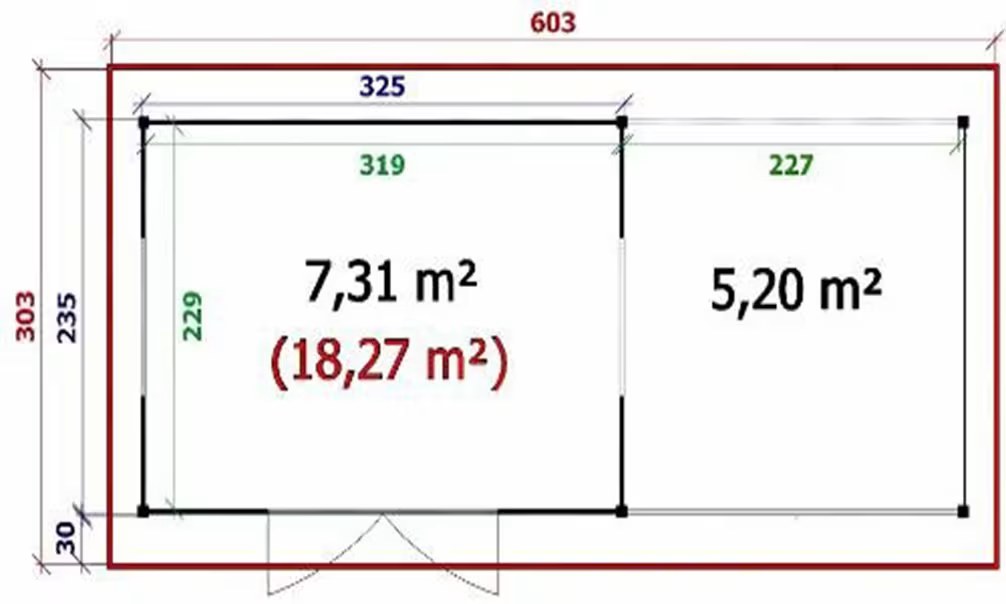 Gartenhaus ANNECY 4 28mm – 7,3m² Innenraum + 5,2m² 560×240 cm – Bild 3