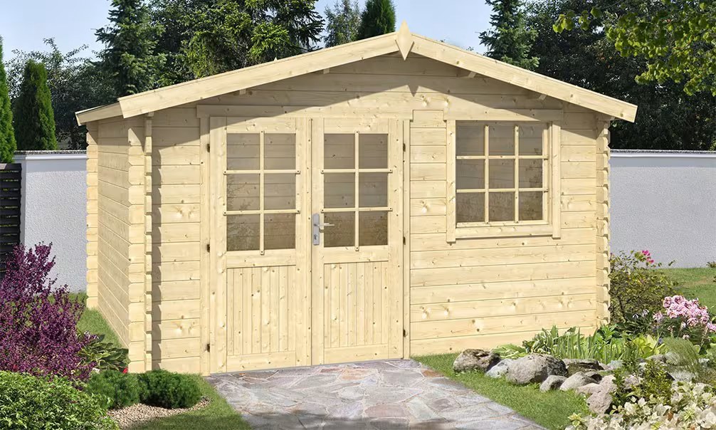Gartenhaus Ajaccio 34mm – 10,3m² Innenraum 360×300 cm