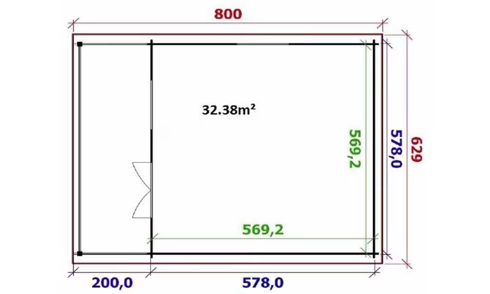 Gartenhaus Ardèche Leimholzbohlen 70mm – 31,8m² Innenraum + 11,5m² – Bild 2