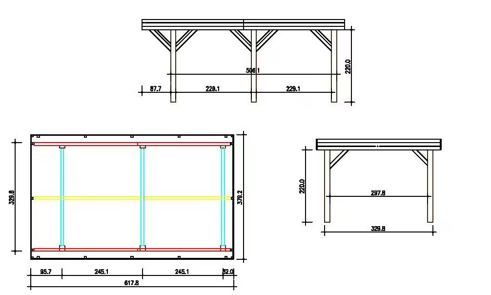 Carport 1 Fahrzeug CANCALE Flachdach einfach – 23,4m² überdacht – Bild 3