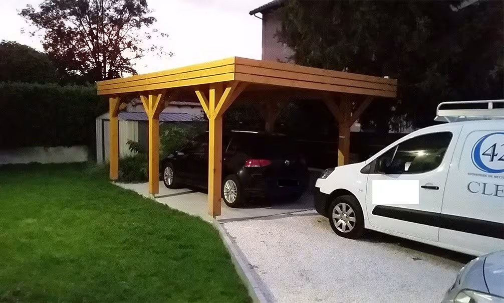 Carport 1 Fahrzeug CANCALE Flachdach einfach – 23,4m² überdacht – Bild 4