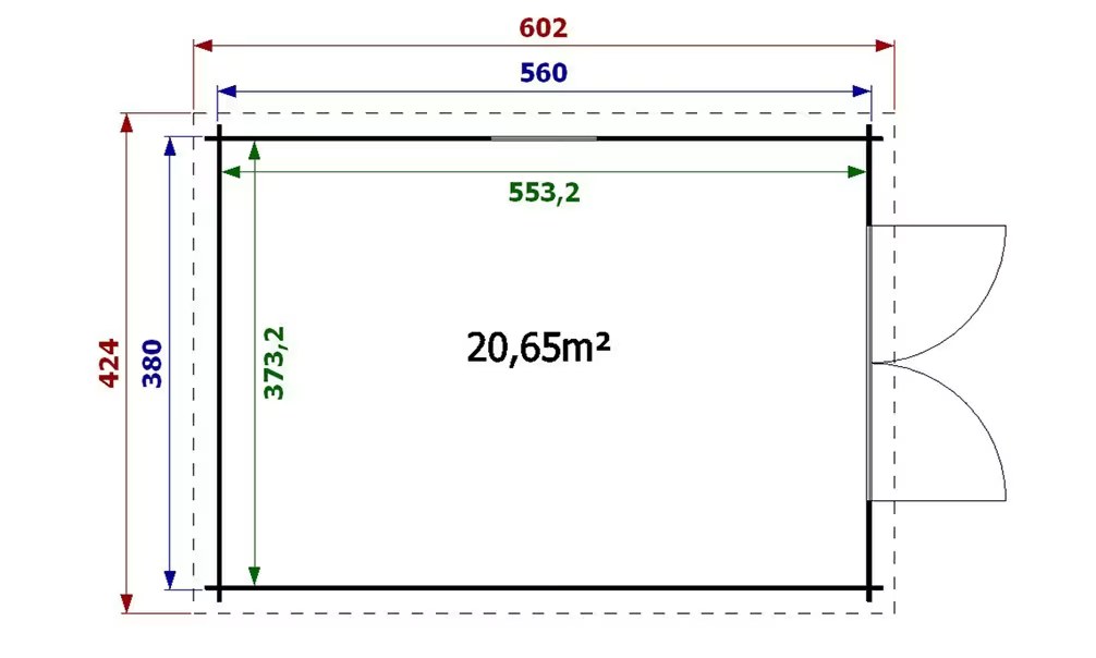 Garage 1 Fahrzeug GRAND LIMOUSIN 34mm – 20,6m² Innenraum – Bild 2