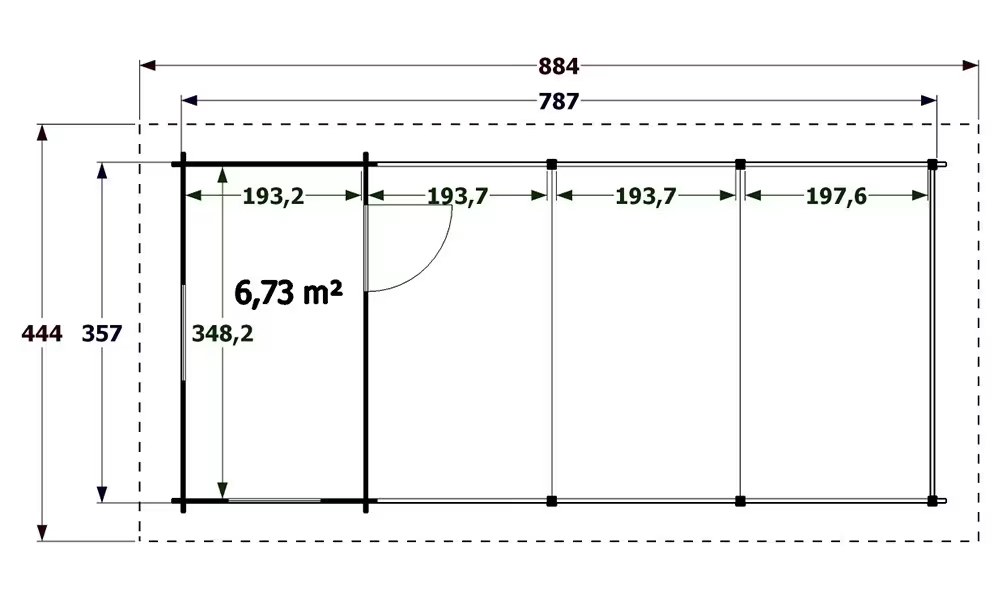 Carport mit Geräteraum Trouville symmetrisch – 39,25m² überdacht – Bild 2