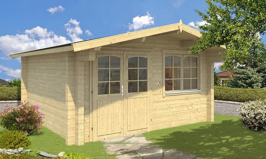 Gartenhaus BAYONNE 114mm CC – 14,23m² Innenraum