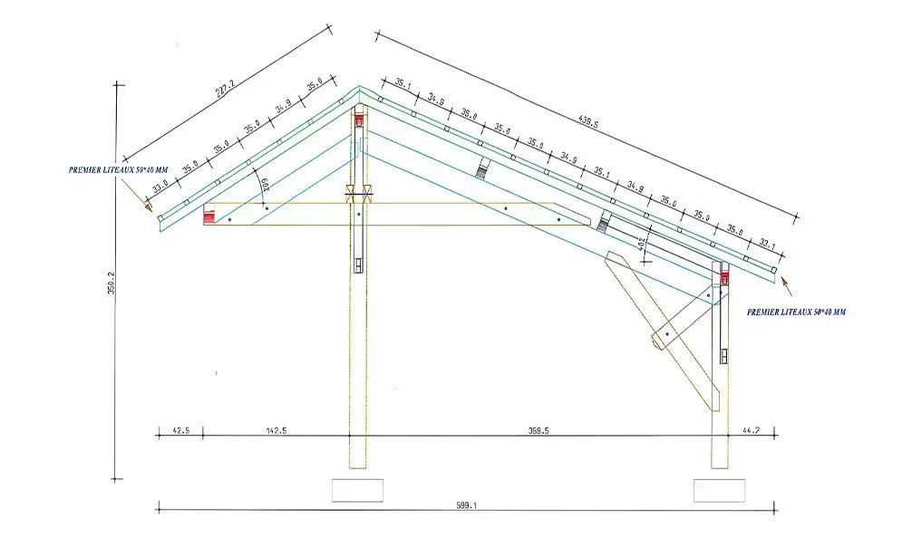 Carport Noirmoutier asymmetrisch – 43,5m² überdacht – Bild 3