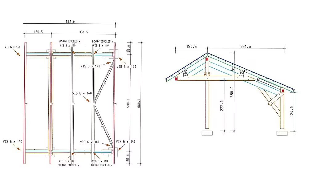 Carport Noirmoutier asymmetrisch – 43,5m² überdacht – Bild 4