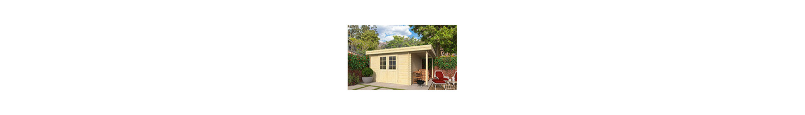 Gartenhaus, Holzgartenhaus mit Pultdach – Brennholzunterstand